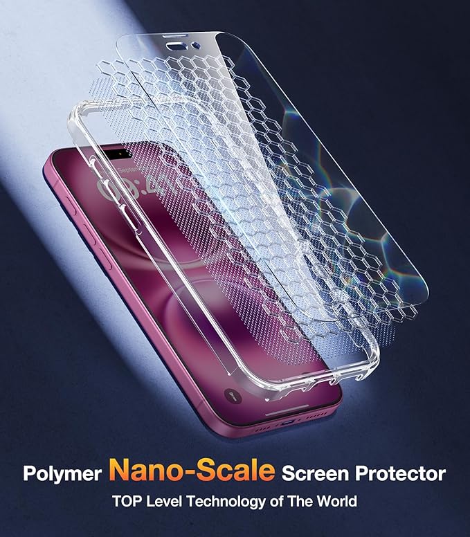 Diaclara Designed for iPhone 16 Case, Full Body Rugged Case with Built-in Touch Sensitive Anti-Scratch Screen Protector, Upgraded [Full Camera Protection] for iPhone 16 Holsters 6.1" (Clear Flower)