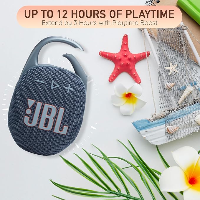 JBL Clip 5 Portable Bluetooth Speaker, IP67 Waterproof & Dustproof, Long-Lasting Battery - Purple - Boomph's Comprehensive Ultimate Performance Cloth Solution for Your On-the-Go Sound Experience