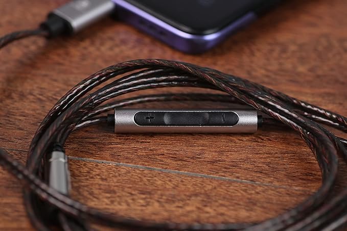 Linsoul 7Hz Salnotes Zero HiFi 10mm Dynamic Driver in-Ear Earphone IEM with Metal Composite Diaphragm Stainless Steel Faceplate Detachable 2Pin OFC Cable (Black, with Mic, Type C)