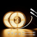 PAUTIX COB LED Strip Lights 48ft/15m Super Bright,504 LEDs/m Warm White 2700K CRI90+ Flexible LED Tape,DC24V for Cabinet Home DIY Lighting Projects with 2pcs COB Connector(Power Supply Not Included)