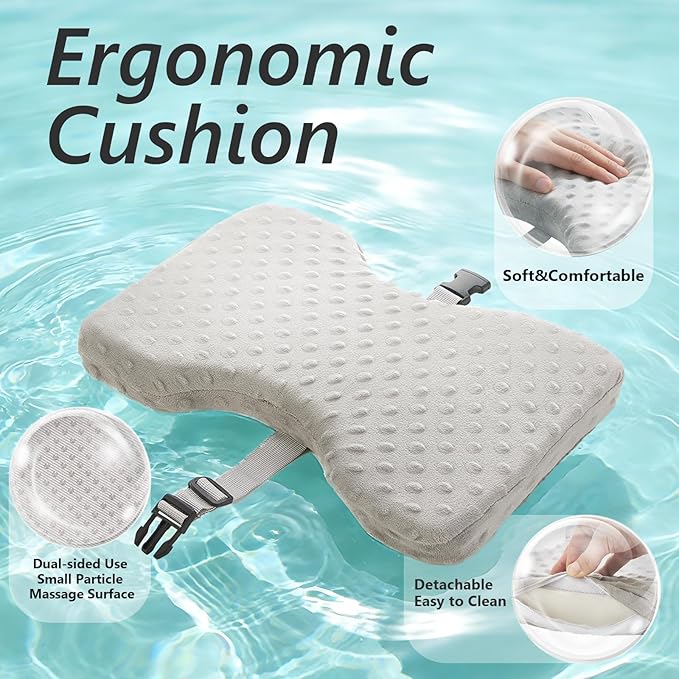 Foot Rest Under Desk, Under Desk Footrest, 4-in-1 Bamboo Desk Foot Rest with 6 Adjustable Heights & Massage Cushion, Foot Stool for Couch, Office Home, Gaming & Relieve Pressure on Legs, Waist & Back