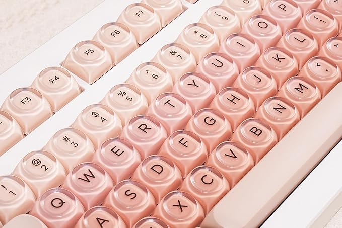 ZORNHER CG870 Foundation Mechanical Keyboard,80% Pink Creamy Keyboard Wireless,Gaming Keyboard Cute,Jelly MOA Profile Round Keycaps,Creamy Sounding Linear Switches,PC Gaming