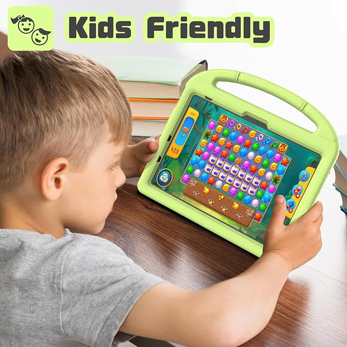 YIHE Kids Case for iPad (A16) 11th Generation 11 Inch 2025 & iPad 10th Generation 10.9 inch 2022, with Built-in Screen Protector and Stable Stand, Full Body Shockproof Protective Cover - Light Green