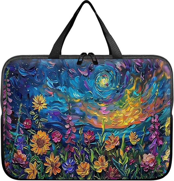 Laptop Sleeve Case Bag 15 inch, Watercolor Garden Flowers Slim Carrying Case Handbag Travel Laptop Bag for 15 inch MacBook Air M3/M2/15 Pro/Surface Laptop 7/6/5/4/3/ Dell XPS 15 Plus