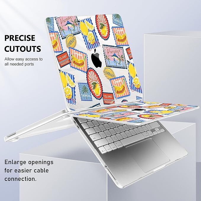 Case for 2026 MacBook Neo 13-inch Laptop with Liquid Retina Display, Release Model A3404, Sturdy Plastic Hard Shell Case + Keyboard Cover + Trackpad Film + Dust Plug, Post Stamps