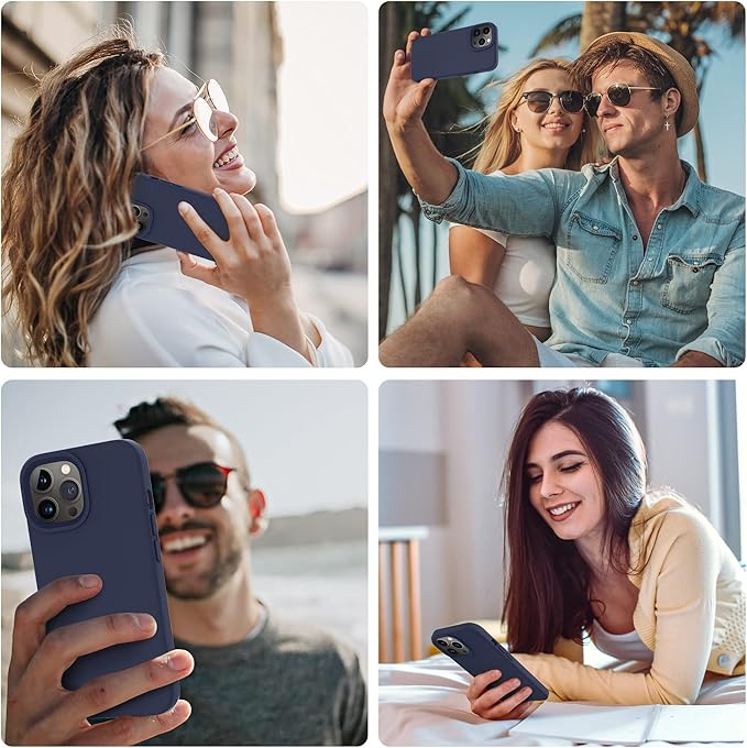 OTOFLY Designed for iPhone 14 Pro Case, Silicone Shockproof Slim Thin Phone Case for iPhone 14 Pro 6.1 inch (Midnight Blue)