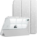 Fintie Slim Case for iPad Mini 7 (A17 Pro, 7th Generation) 2024 / iPad Mini 6 (6th Gen) 8.3 Inch - [Built-in Pencil Holder] Glittering Sparkly Shockproof Cover w/Shiny Clear Back Shell, Silver