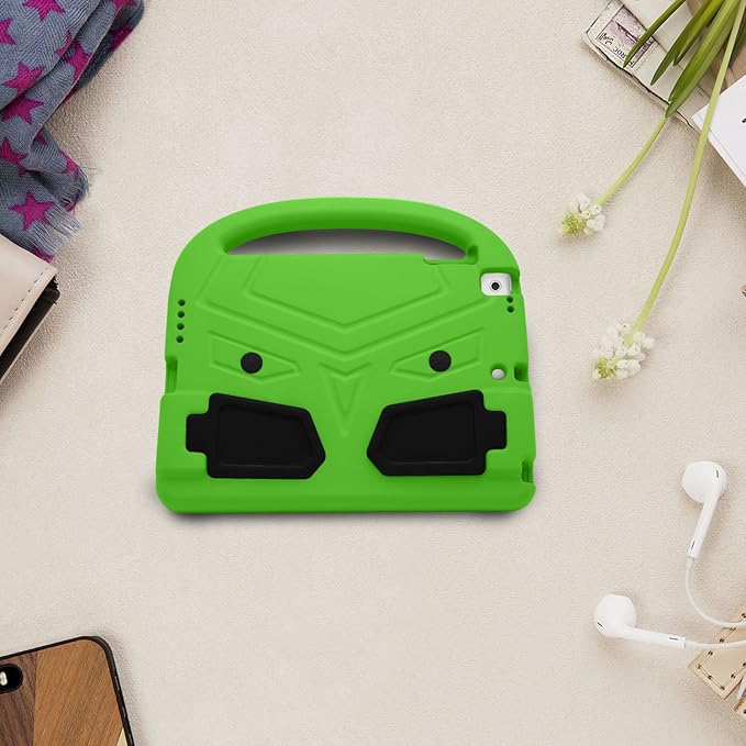 Kids Case for 7.9" iPad Mini 5/4/3/2/1, Silicone Shockproof Cover with Handle Kickstand, Green