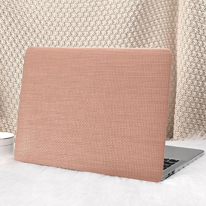 Seorsok Compatible with MacBook Pro 13 inch Case M2 2023-2021-2016 A2338 M1 A2251 A2289 A2159 A1989 A1708 A1706,Leather Plastic Hard Shell Case with Transparent Keyboard Cover,Reddish No Logo Cutout