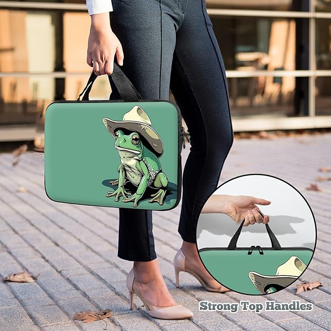 Universal Tablet Laptop Sleeve Case 10 inch, Green Frog Slim Carrying Case Durable Handbag Travel Laptop Bag for 7 to 10-inch Laptops/Notebook/Kids Tablet/ipad/eBook Readers