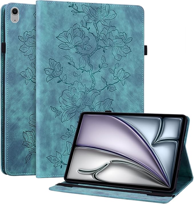 Case for iPad Air 11 inch M4/M3/M2(2026/2025/2024), iPad Air 5th /4th Gen (2022/2020) 10.9 inch, Auto Wake/Sleep Slim PU Leather Folio Cover with Multi-Angle Stand and Pen Holder, Light Green