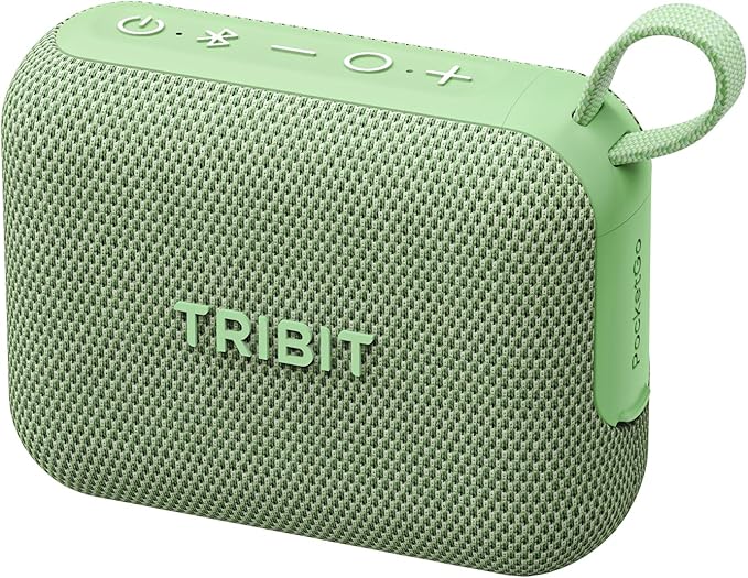 Tribit PocketGo Bluetooth Shower Speaker, IP68 Waterproof/Dustproof, Portable Speaker with 20H Playtime, Wireless, BT6.0, Supports TF Card, Electronics for Travel/Outdoors/Home (Green)