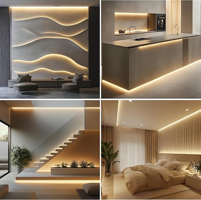 COB LED Strip Lights 3000K Warm White, 24Volt Diffused LED Tape Light with Heavy Duty 3M VHB Adhesive, CRI 95, UL Listed, Dimmable, 5W/FT for Kitchen, Cabinet (NO Power Supply)