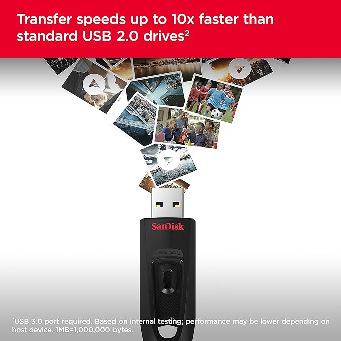 SANDISK 64GB 2-Pack Ultra USB 3.0 Flash Drive (2x64GB) - SDCZ48-064G-GAM462, Black