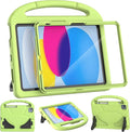 Kids Case for iPad A16 11th Gen 11-Inch 2025 & iPad 10th Generation (10.9" 2022), Durable Shockproof Fully-Body Cover with Screen Protector/Pencil Holder/Stand/Handle for Kids, Light Green