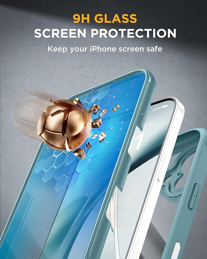 Miracase for iPhone 17 Case 6.3'', Full-Body Military Grade Drop Protection Outdoor Phone case with Built-in Glass Screen &Camera Control,Easy Installation,No Gap,Compatible with MagSafe, Green
