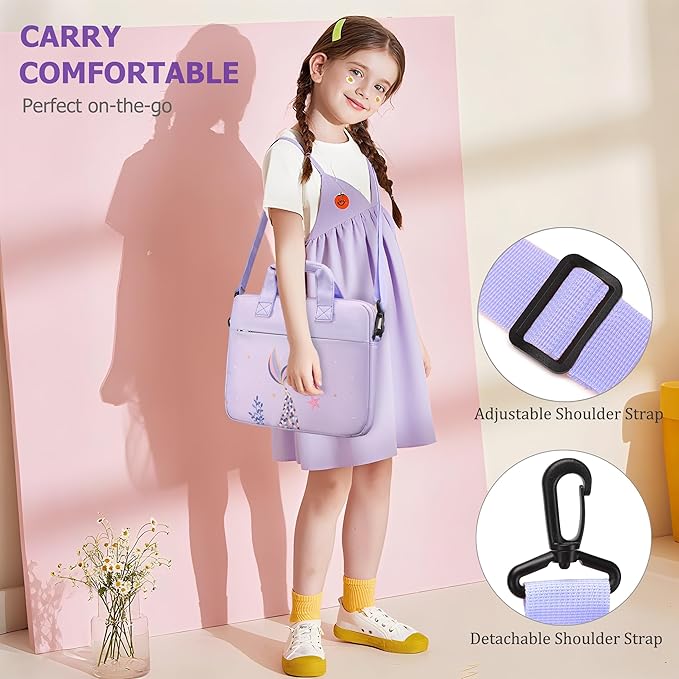 JIANYA Kids Tablet Carrying Case, iPad Bag for Kids with Shoulder Strap, 10-12.5 Inch Tablet Bags