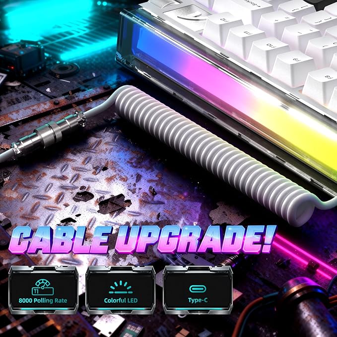 ATTACK SHARK R85 HE 75% Magnetic Wired Gaming Keyboard,8KHz Polling Rate Rapid Trigger,0.005mm RT Precision,256K Scan Rate,Custom Hot-Swappable,Web Driver PC Keyboard for Gamer/Win/Mac,Starlight White
