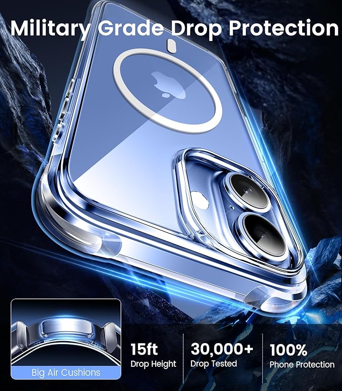 Mkeke Magnetic Clear Case for iPhone 17, Compatible with MagSafe, Military-Grade Protection, Phone Bumper 6.3 inch 2025