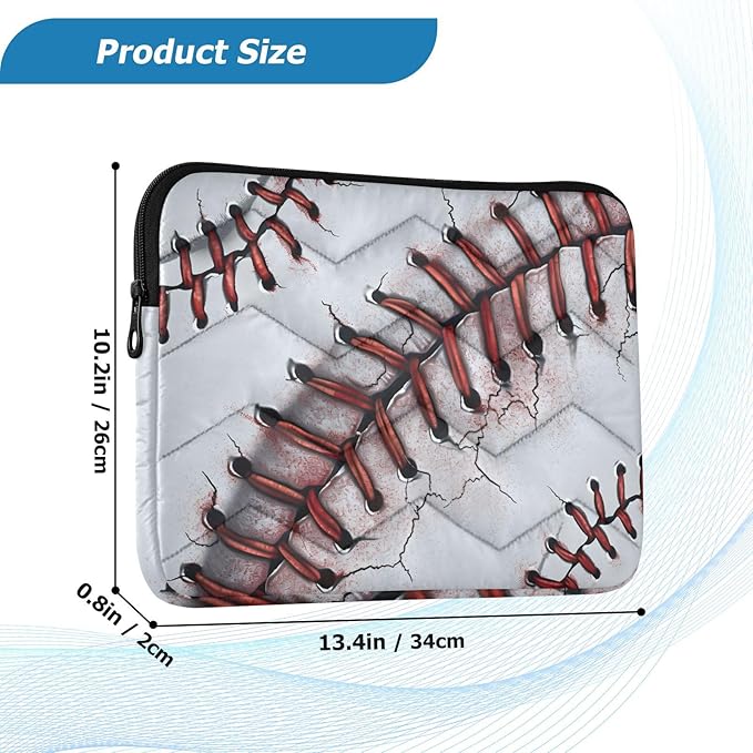 Baseball Laptop Case Sleeve, Vintage Baseball Pattern Shockproof Protective Computer Carrying Cover, Briefcase Handbags 15-16inch Laptop Sleeve Bag