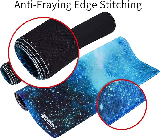 iKammo Large Galaxy Desk Mat Mouse Pad Big DeskPad Desk Cover Extended Cute Computer Mouse Pad XXL Big Office Desk Mouse Mat/Pad with Waterproof Surface-Optimized Gaming Surface (XXL-038, Blue Galaxy)