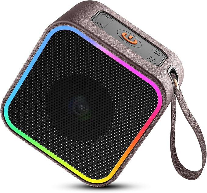 Portable Bluetooth Speaker, Wireless Speakers with LED Lights Built-in Mic Bluetooth 5.3, Portable Wireless Up to 10H Playtime, 8W Loud Sound Punchy Bass Small Speaker for Home/Party