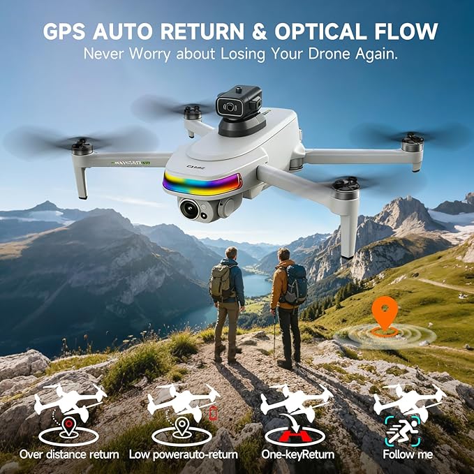 GPS Drone With 4k Camera For Adults, 5.5"Hd Touchscreen Remote,Brushless Motor,50 Mins Flight, Follow Me Drone,Auto Return,Long Range Transmission, Ai Track&Orbit Mode,Hobby Rc Quadcopters & Multirotors ,Under 260g