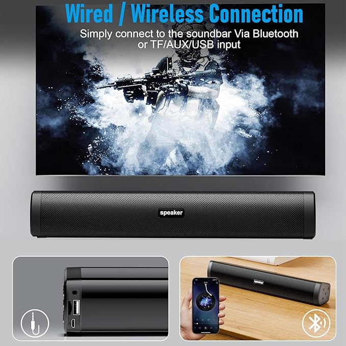 Dnil Portable Long bar Speaker, Bluetooth Wireless Speaker, a Wireless Bluetooth Speaker Suitable for Indoor and Outdoor use, Ideal for TV, Parties, The Beach, and Vacations.