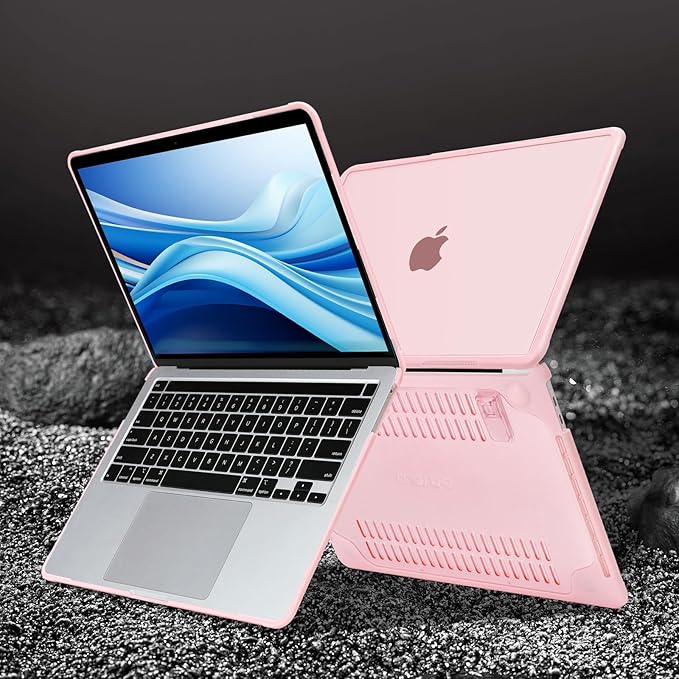 MOSISO Compatible with MacBook Pro 13 inch Case M2 2026-2016 A2338 M1 A2251 A2289 A2159 A1989 A1708 A1706, Heavy Duty Plastic Hard Case with Kickstand&Keyboard Skin&Screen Film&Type C, Pink