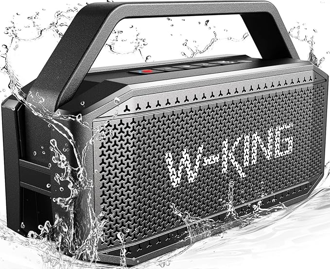 W-KING Loud Bluetooth Speaker, 100W Max IPX6 Portable Outdoor Speakers Bluetooth Wireless/60W Deep Bass Radiator/2 Subwoofer/2 Pairing/40H/TF/AUX/EQ, IPX6 Party Big Large Waterproof Speaker Boombox