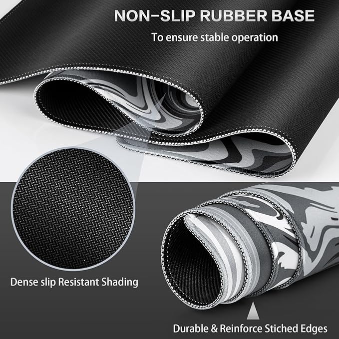 Canjoy Gaming Mouse Pad, Fluid Pattern Mouse Pad 31.5x11.8inch Large Extended Computer Mouse Mat Keyboard Full Desk Mousepad for Gaming, Office, Home