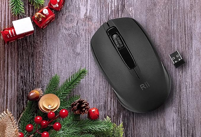 Rii Wireless Mouse, 2.4G Portable Computer Mice for PC, Laptop, Windows,Office Included Wireless USB dongle (Black)