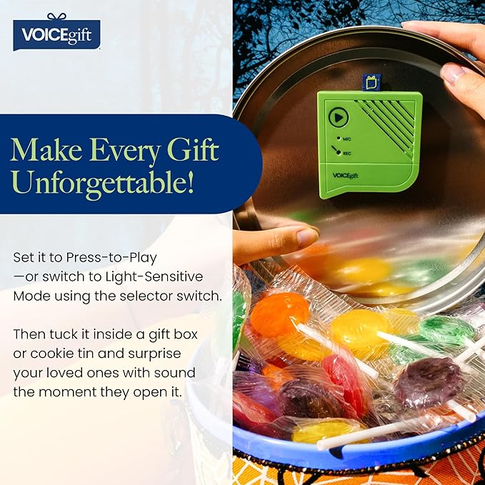 Voicegift Voice-Over® Mini Voice Recorder for Picture Frame, Mini Voice Recorder with Playback Audio & Digital Recorder for Picture Frame - Customizable Sound Gifting & Crafting