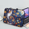 Starry Night Laptop Sleeve 17 Inch Laptop Protective Case Cute Cat Floral Computer Sleeve Neoprene Protective for 10-17 Inch Computer, Notebook, Chromebook, Tablet Bag