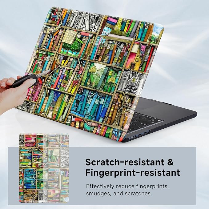 Funut for MacBook Pro 13 inch Case 2025 2024-2016 Release M2 M1 A2338 A2251 A2289 A2159 A1989 A1708 A1706, Plastic Laptop Hard Shell & Keyboard Cover for MacBook Pro 13 Inch, Bookshelf