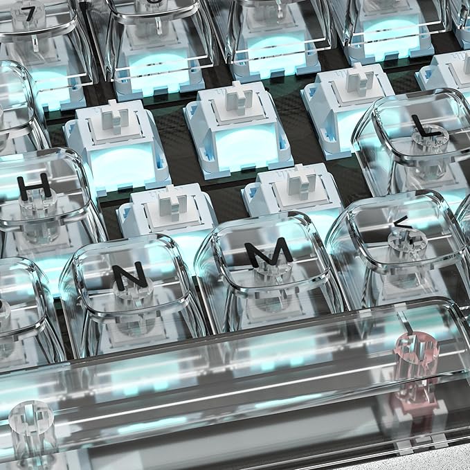 DRAOZA Kailh Butterfly Blue Keyboard Switches,Pre-lubed Linear RGB LED 5 Pin Switches for MX Mechanical Keyboard(72PCS)