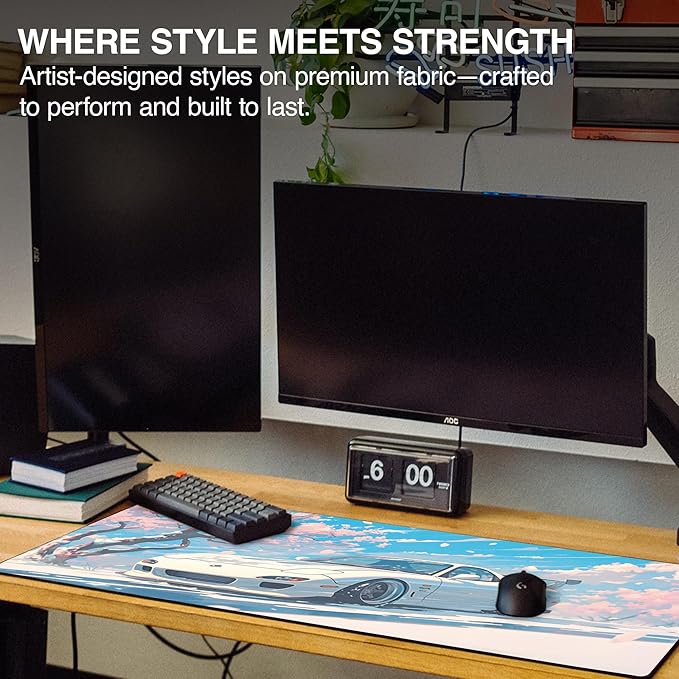 MPCO. Original Large Gaming Desk Mat – 36" x 17" Aeroglyde Manga Motors Mios-Mazda Full Desk Mouse Pad for Smooth Precision – Non-Slip, Washable Extra-Large PC Mouse Pad for Gaming Sessions