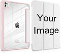 Personalized Photo Case for iPad Pro 11 inch (M5) 2025 (M4) 2024 Release Slim Lightweight Cute Patterns Trifold Cover with Clear Back Shell Magnetic Wake Sleep Design for Girls Women