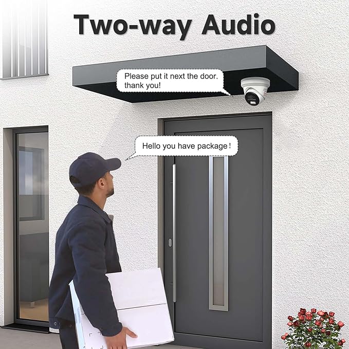 Anpviz 5MP AI IP PoE Camera, Active Deterrence IP Security Camera Outdoor, 2-Way Audio, Human & Vehicle Detection, Smart Color Night Vision, IP67, 5MP@20fps, 2.8mm Lens Wide Angle, IPC-D3653WD-SA