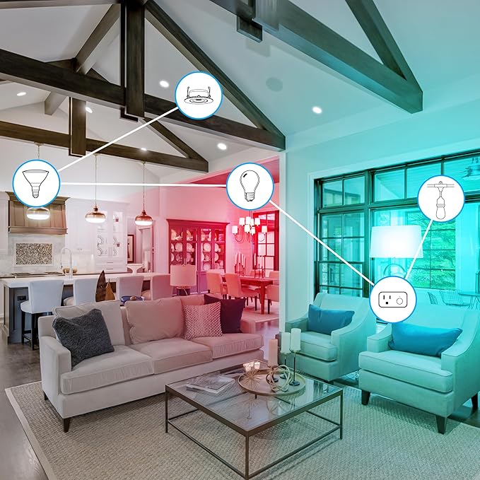 Feit Electric Smart ST21 Light Bulb, 60W Eq, Dimmable, Spiral Filament Edison Style. WiFi Enabled, Works with Alexa/Google Home, Millions of Colors, 15,000-Hr. Lifetime, ST2160RGBWFILAG/RP/3, 3 Pack