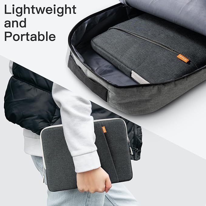 JETech Laptop Sleeve for 15-Inch Notebook, Compatible with MacBook Air 15-Inch M5-M2, MacBook Pro 16-Inch M5-M1, Waterproof Shockproof Case with Accessory Pocket Bag (Dark Grey)