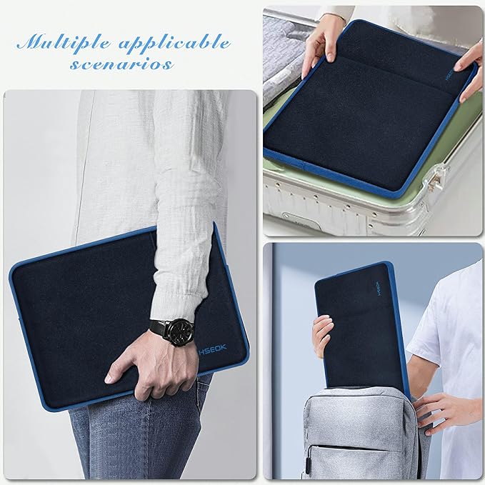 Hseok Laptop Case 13 Inch Sleeve Compatible with MacBook Neo 13, MacBook Air Pro 13 M5/M4/M3/M2/M1, iPad Pro Air 12.9" 13", XPS 13, Protective Computer Bag with Side Pocket & Dual Zippers,B02K03