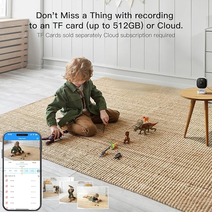 VIMTAG 2.5K Cameras for Home Security Outdoor/Indoor, Color Night Vision Security Camera for Baby/Pet/Dog/Nanny, Light/Siren, Motion Detection, 2-Way Audio, Work with Alexa, Cloud/Card Storage, 2Pcs