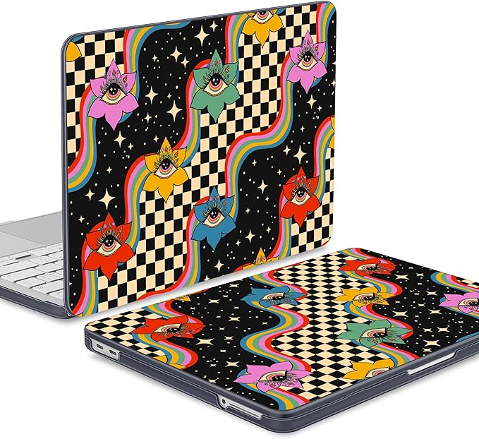 Tuiklol for 2026 MacBook Neo 13 Inch A18 Pro Chip Case, (Model A3404) Anti-Scratch Anti-Drop Slim Hard PC Shell Case with Shockproof Protective MacBook Neo Laptop Cover, Flowers & Eyes