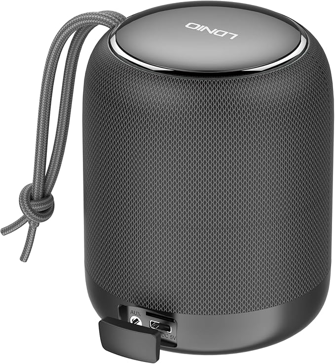 MANTO Bluetooth Speaker IPX5 Waterproof Portable Shower Speaker, 12H Battery, Micro SD Playback (Up to 32GB, Card Not Included), Compact Design for Travel, Camping, Hiking, and Home (Black)