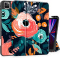 May Chen Case for iPad Pro 11 inch (4th, 3rd, 2nd & 1st Gen) 2022 2021 2020 2018, Trifold Stand + Pencil Holder + Auto Wake/Sleep + Soft TPU Protective Stand Back Cover, Bright Flowers