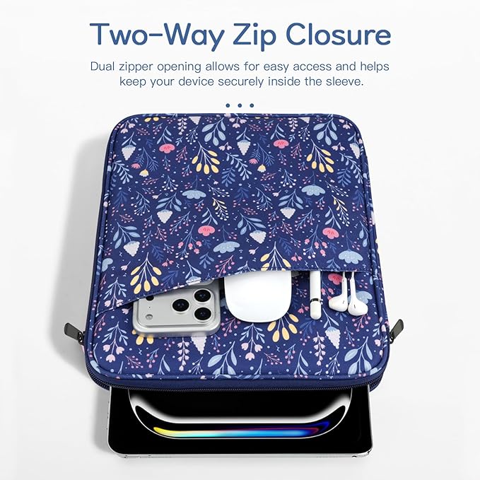 Dadanism 13 Inch Tablet Sleeve Bag Carrying Case for iPad Pro 13" M5/M4 2025/2024, iPad Air 13" M4/M3 2026/2025, iPad Pro 12.9", Galaxy Tab S10+/S9 FE+/S9+ 12.4", Remarkable Paper Pro 11.8",Night Blue