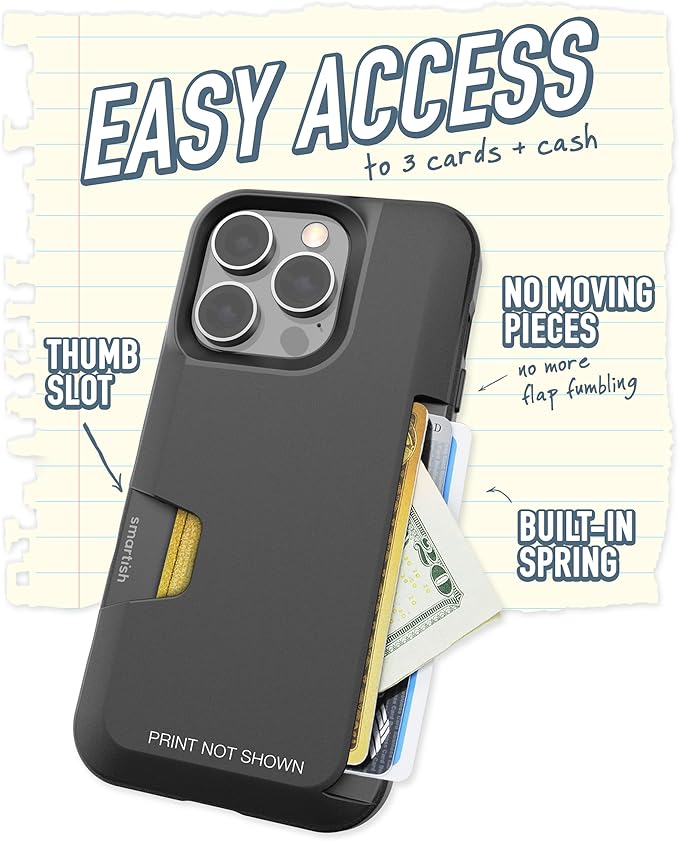 Smartish® iPhone 14 Pro Wallet Case - Wallet Slayer Vol. 1 [Slim + Protective] Credit Card Holder - Drop Tested Hidden Credit Card Slot Cover for Apple iPhone 14 Pro - Custom Prints