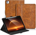Slim Case for iPad Pro 11 Inch M5/M4 (2025/2024) A3357/A3358/A2836/A2837 with Pencil Holder,Lightweight Cover,Magnetic Closure,Multi Angle Stand,Typing Angle,Auto Sleep/Wake,Brown