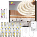 EMITEVER LED Strip Lights Kit Neutral White with Remote & 24V Power Supply,16.4ft Dimmable Tape Light 4000K, High Density 600LEDs, 240+LM/FT, CRI95+, Suitable for Bedroom Kitchen Cabinet Lighting